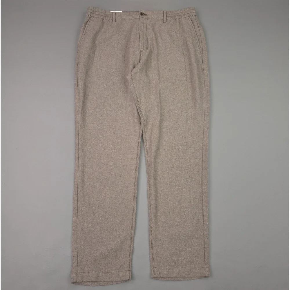 Banana Republic Pants Men 36x29 Brown Linen Cotton Athletic Tapered Chino Casual